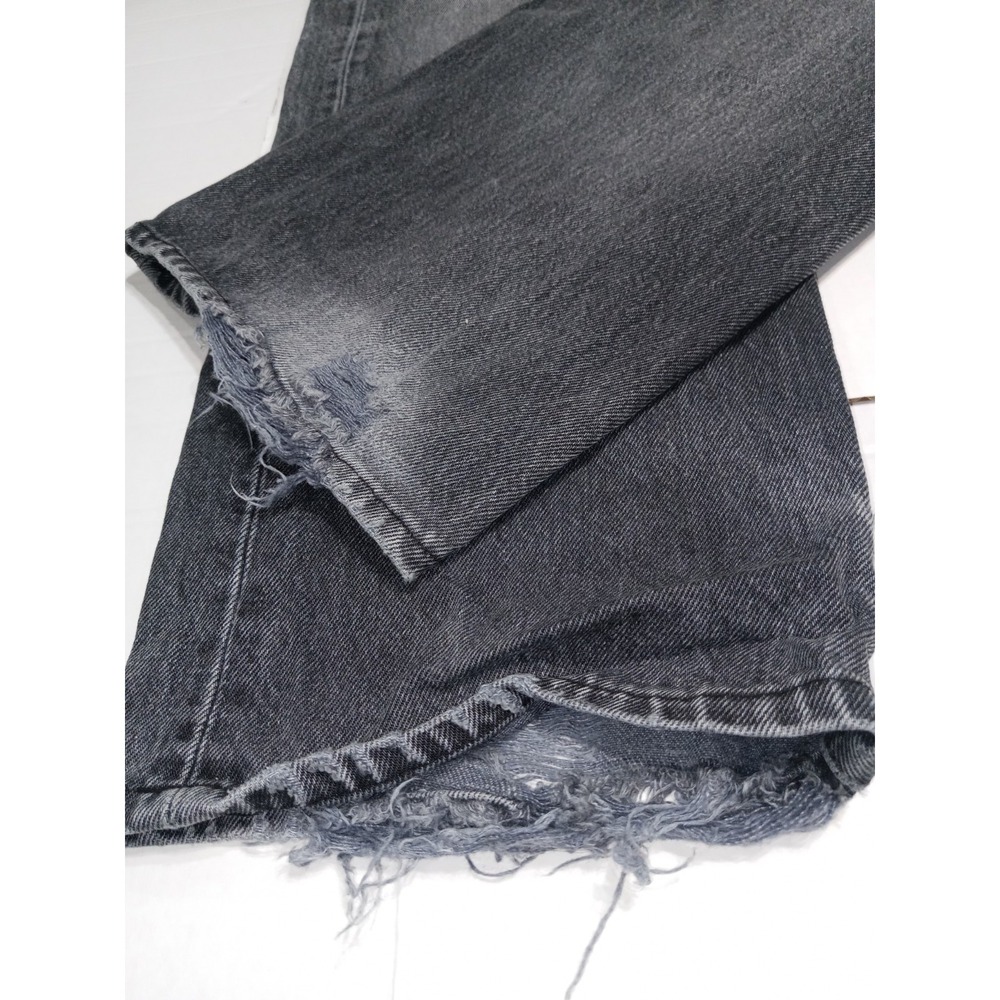 Levi's 501 Black Faded Jeans 36x30 Button Fly Distressed Y2K Grunge - Picture 8 of 16